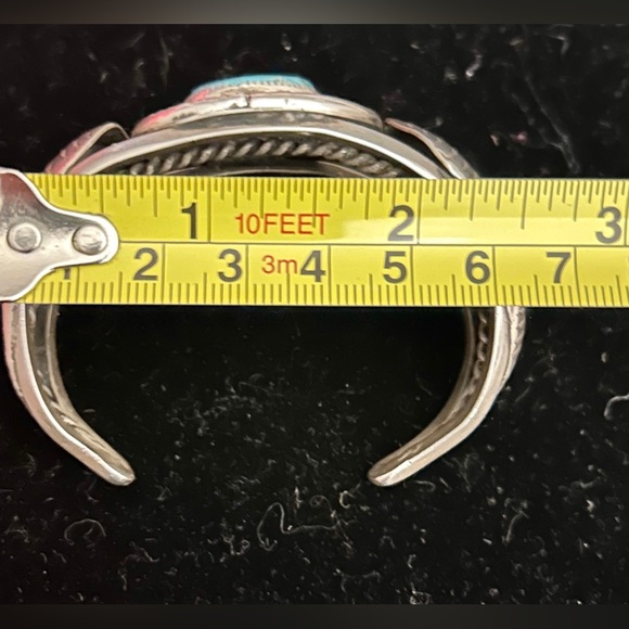 Opulent Vintage American Navajo Sterling and Carico Lake Turquoise. Hand made. - Picture 14 of 16